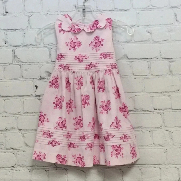 Laura Ashley Pink Floral Formal Scallop Neckline Dress size 12M - Picture 1 of 7